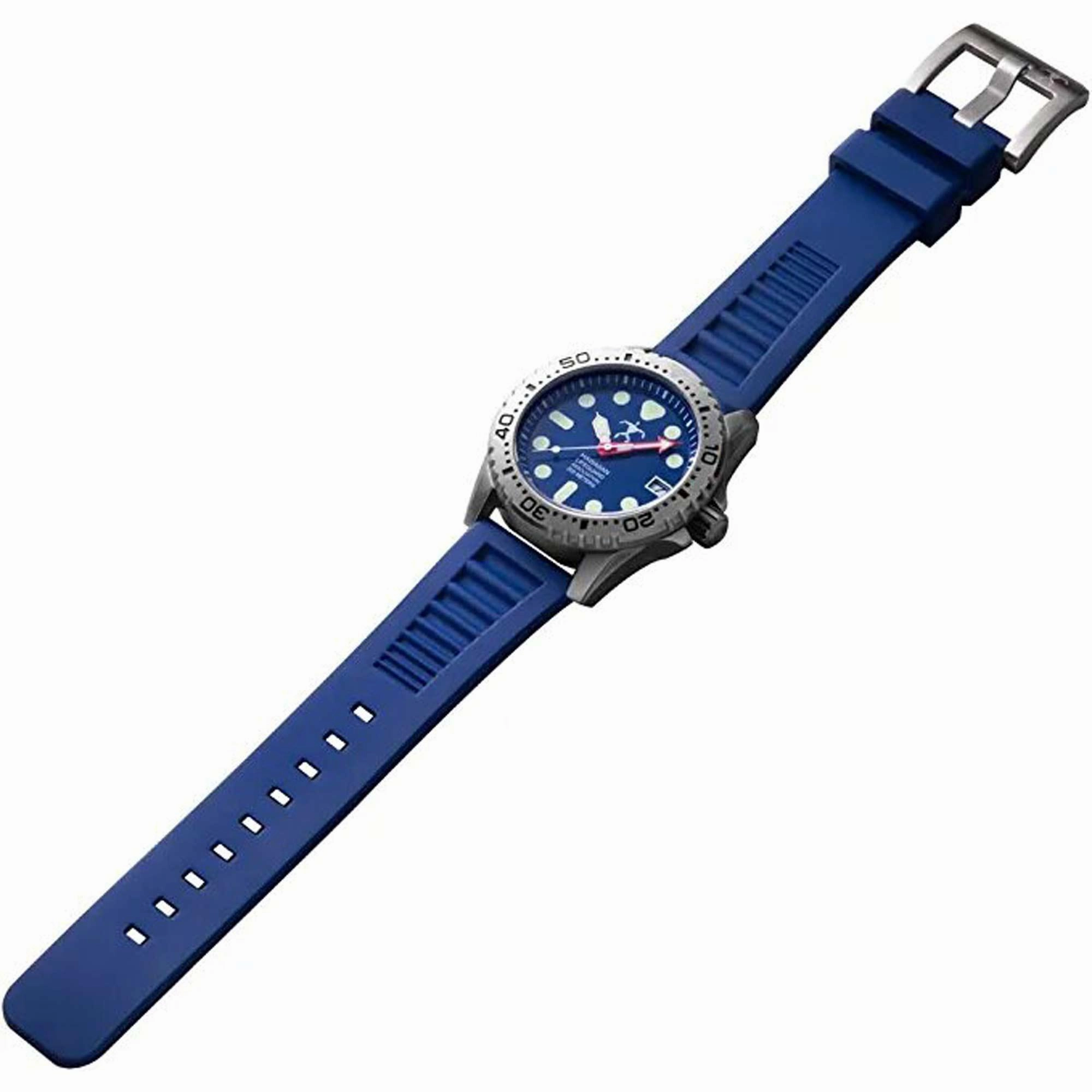 Hawaiian Lifeguard Association Men's Watch - Date Rotating Bezel Blue Strap | HLA 5419