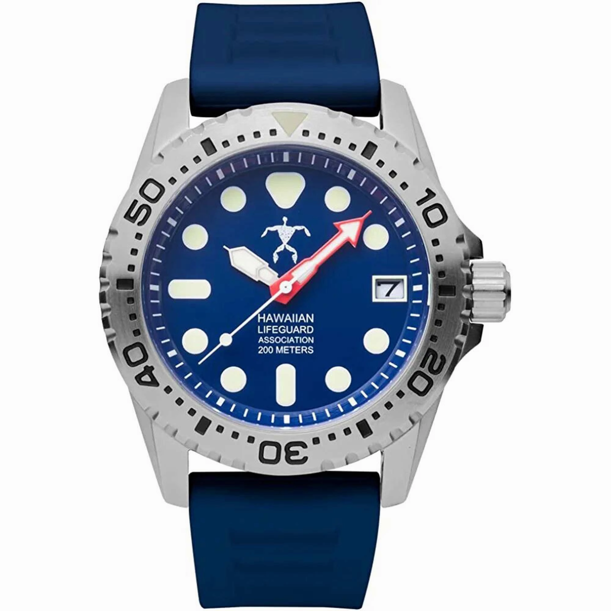 Hawaiian Lifeguard Association Men's Watch - Date Rotating Bezel Blue Strap | HLA 5419
