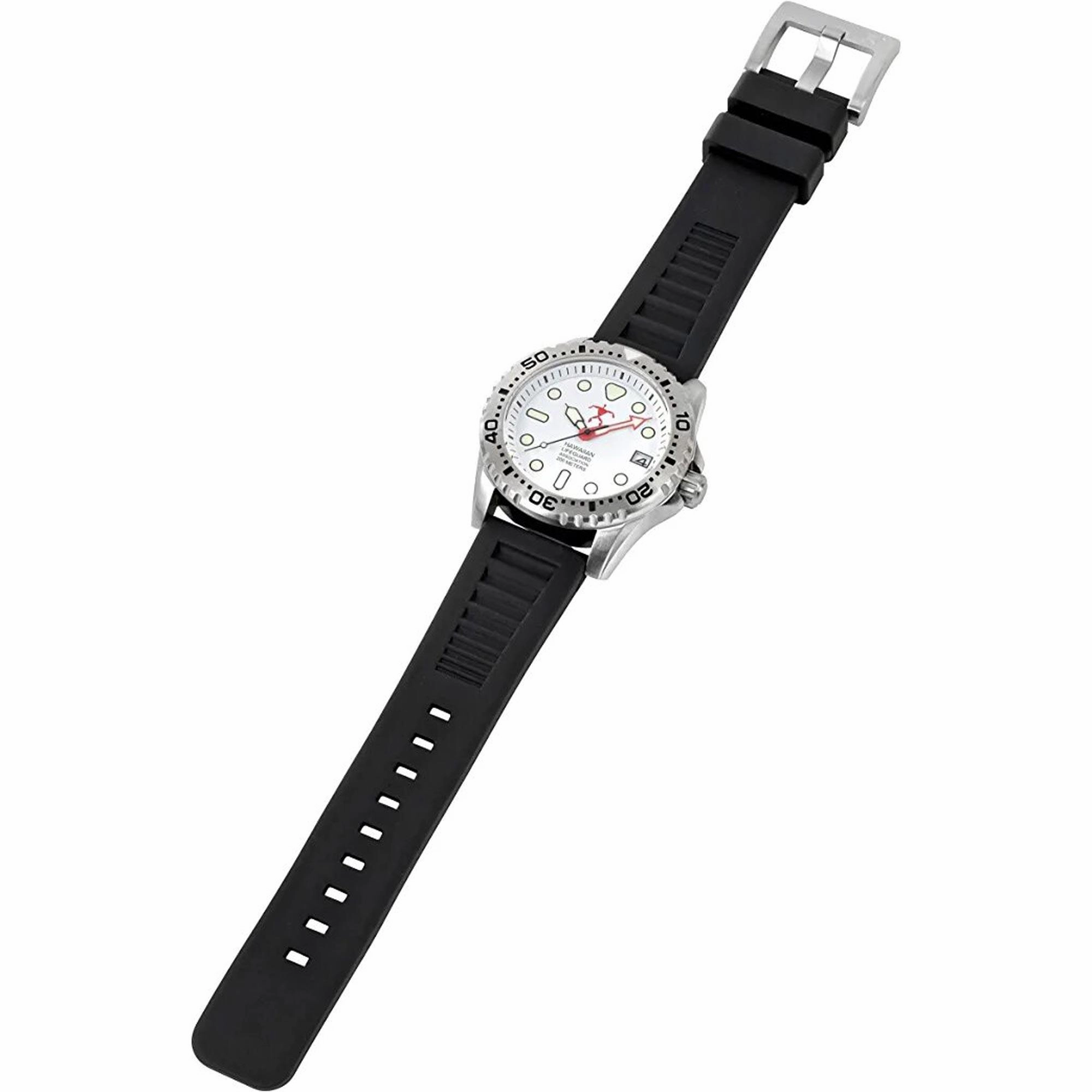 Hawaiian Lifeguard Association Men's Watch - Date Rotating Bezel White Dial | HLA 5404