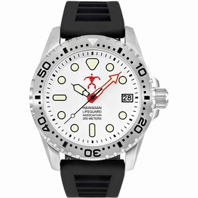 Hawaiian Lifeguard Association Men's Watch - Date Rotating Bezel White Dial | HLA 5404