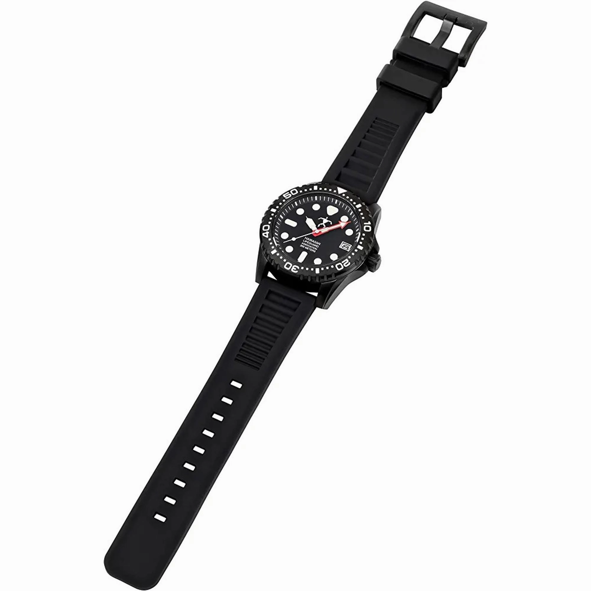 Hawaiian Lifeguard Association Men's Watch - Quartz Black Rotating Bezel | HLA 5402