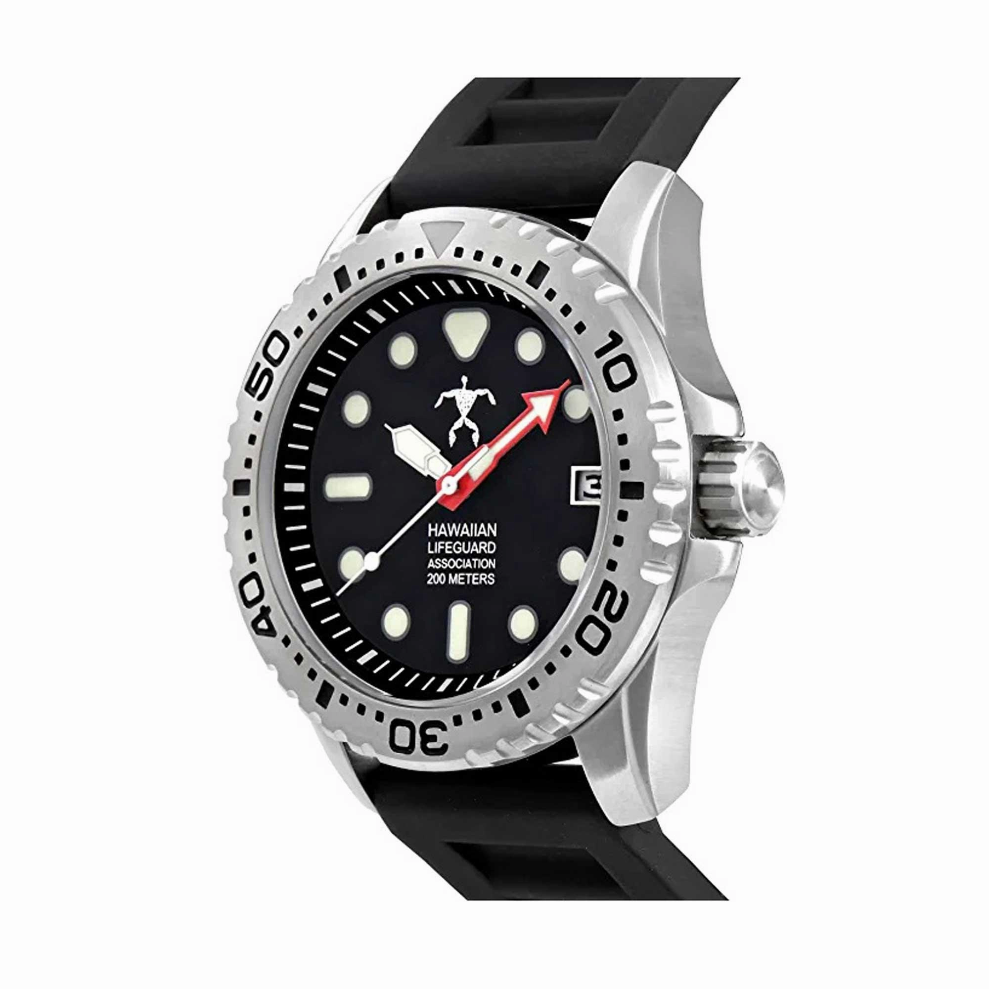 Hawaiian Lifeguard Association Men's Watch - Rotating Bezel Black Dial | HLA 5401