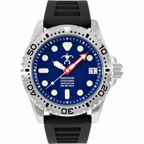 Hawaiian Lifeguard Association Men's Watch - Rotating Bezel Blue Dial Strap | HLA 5405