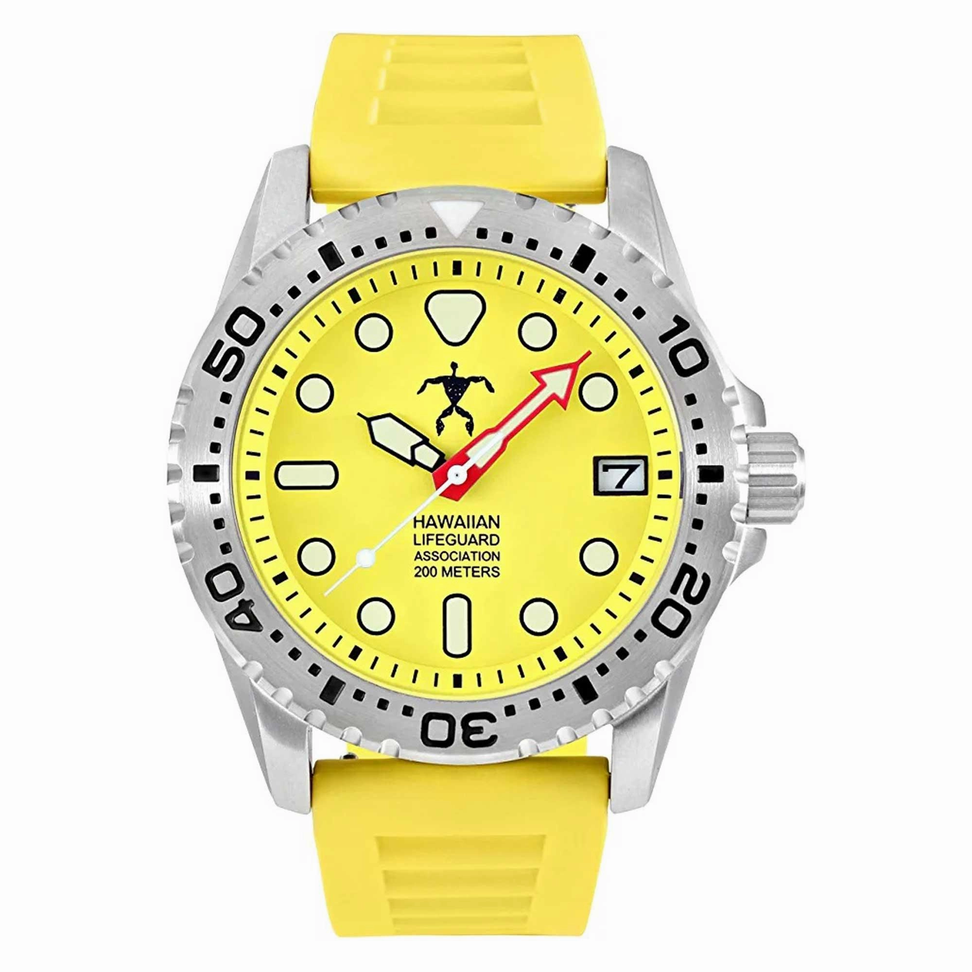 Hawaiian Lifeguard Association Men's Watch - Rotating Bezel Rubber Strap | HLA 5408