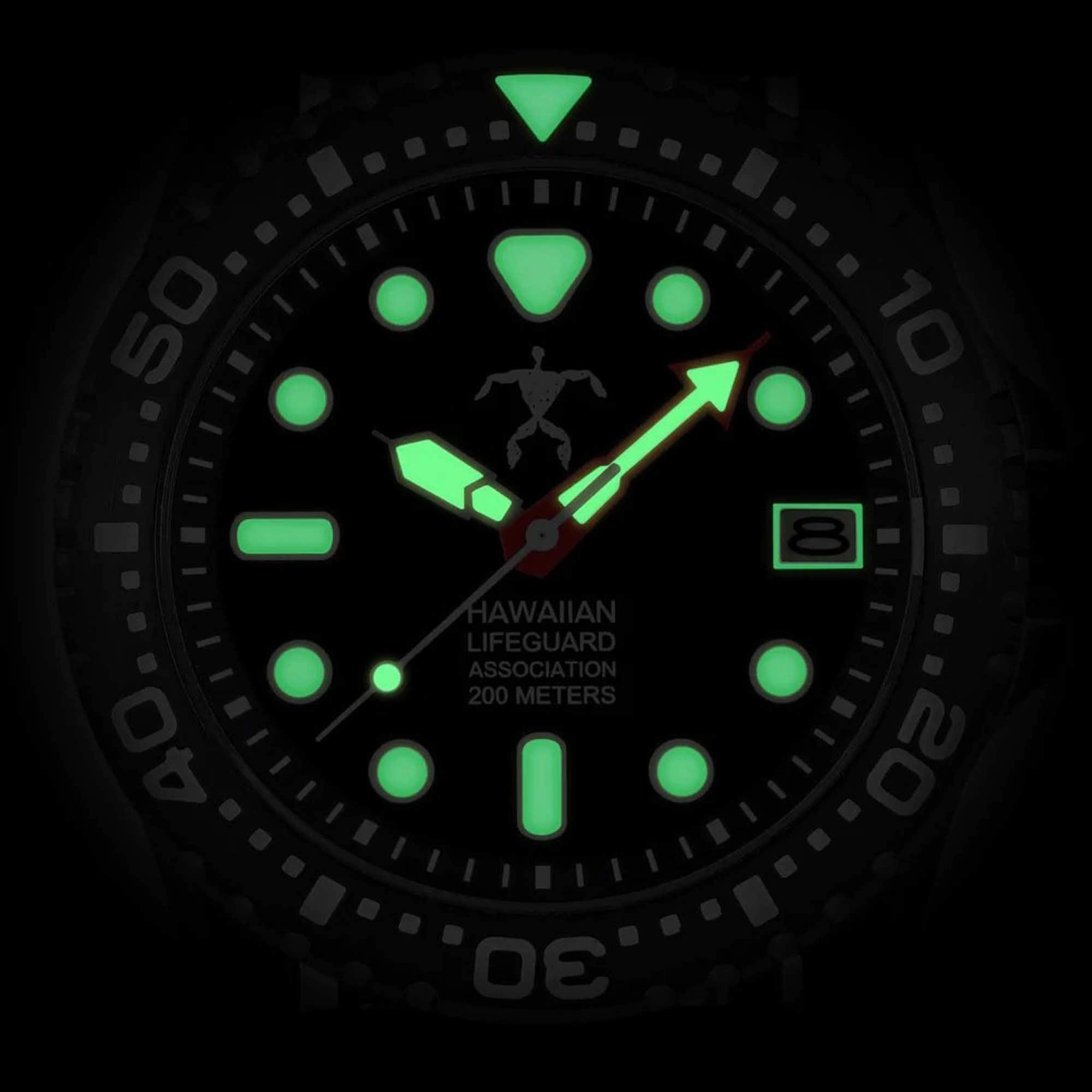 Hawaiian Lifeguard Association Men's Watch - Rotating Bezel Silver Case | HLA 5420