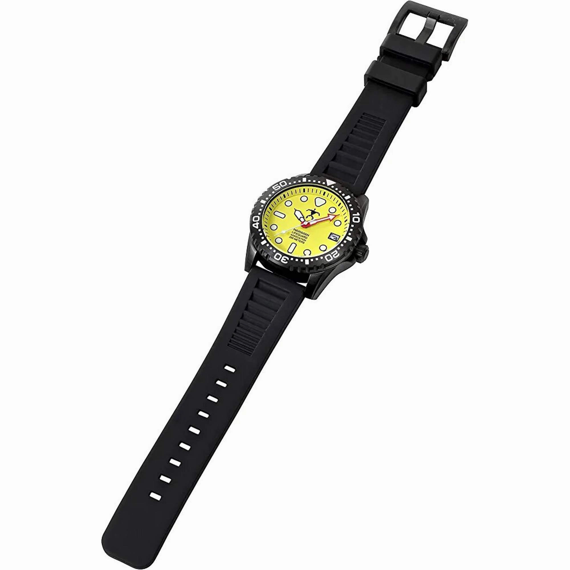Hawaiian Lifeguard Association Men's Watch - Rotating Bezel Yellow Dial | HLA 5407