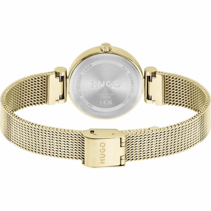 Hugo Yellow Gold Plated Ladies Watch 1540129