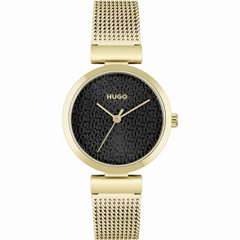 Hugo Yellow Gold Plated Ladies Watch 1540129