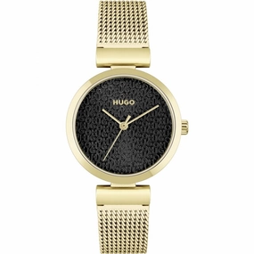 Hugo Yellow Gold Plated Ladies Watch 1540129