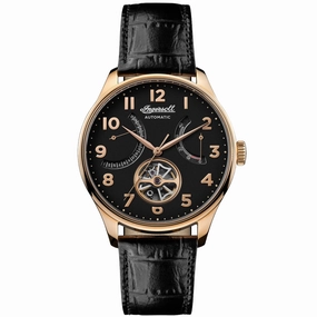 Ingersoll Hawley Automatic Black Dial Watch Rose Gold