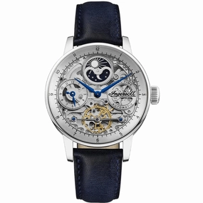 Ingersoll The Jazz Automatic Silver Blue Leather Watch 42mm
