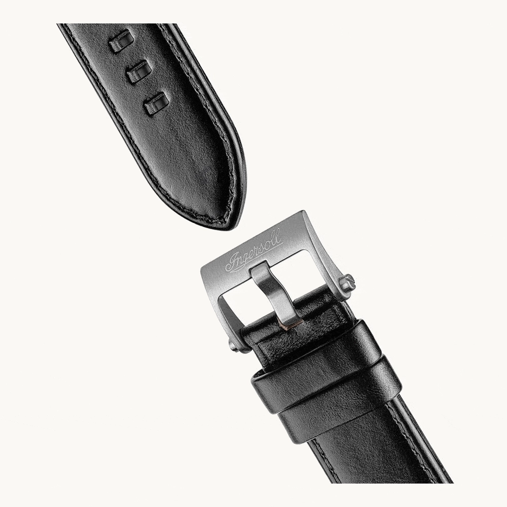 Ingersoll The Motion Automatic Black Leather Watch