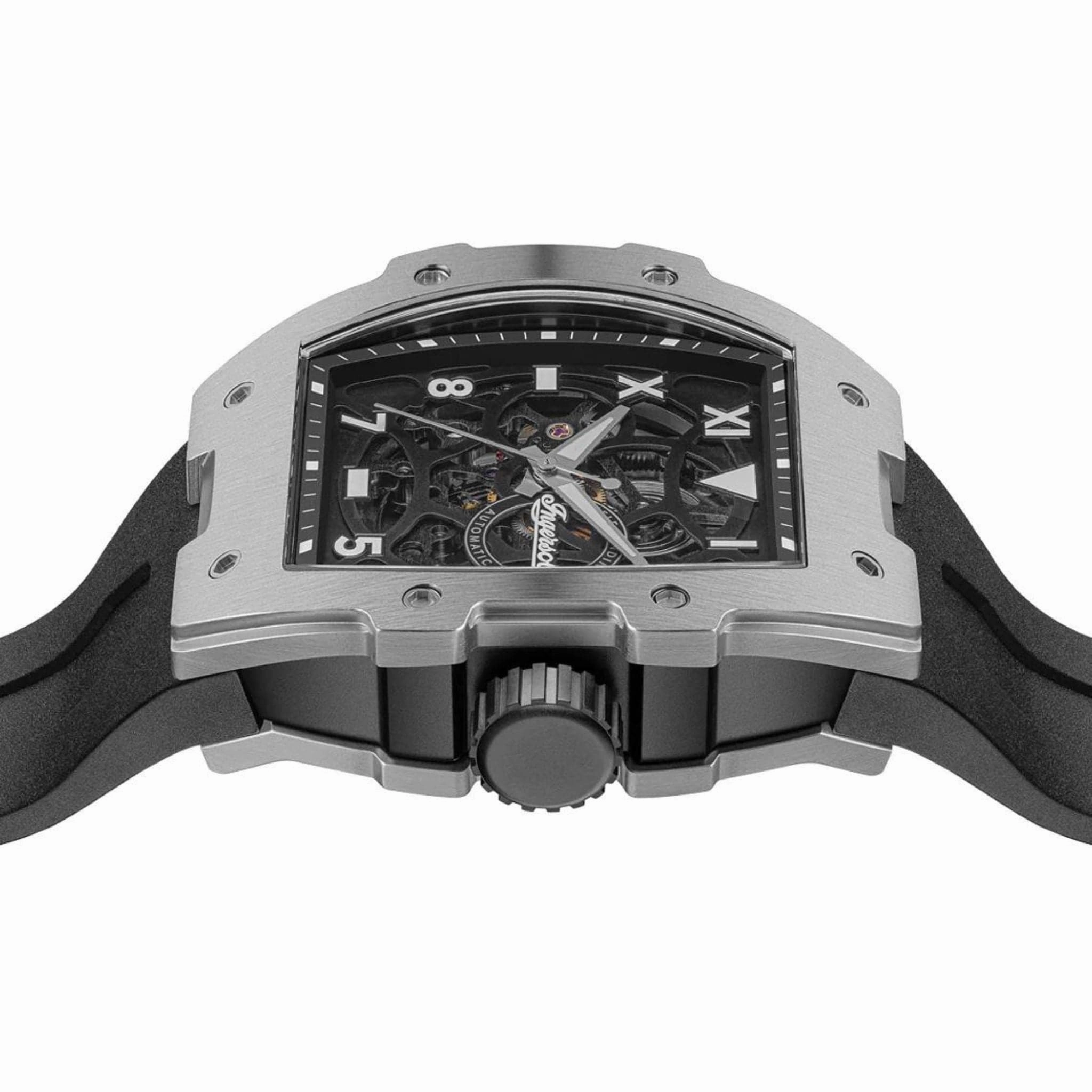 Ingersoll The Play Silver Dial Black Rubber Strap Watch