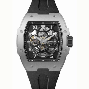 Ingersoll The Play Silver Dial Black Rubber Strap Watch