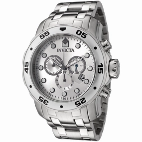 Invicta 0071 Men's Pro Diver SS Silver Dial Chronograph Watch