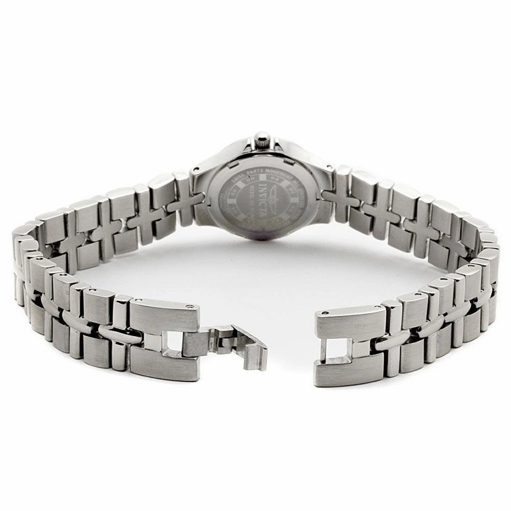 Invicta 0132 Women's Steel Bracelet Swiss Quartz Wildflower Crystal Silver Dial Watch