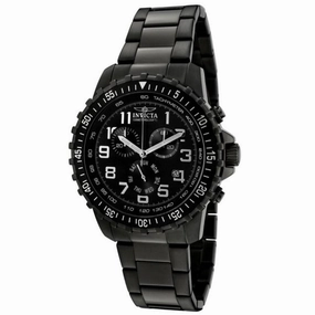 Invicta 1328 Men's Specialty Black Dial Gunmetal IP Steel Bracelet Chronograph Watch