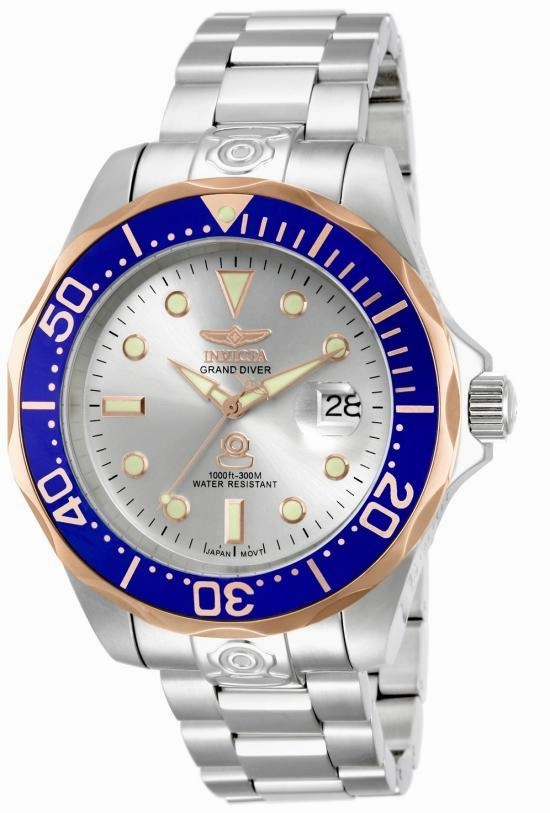 Invicta 13788 Men's Pro Diver Blue Gold Bezel Silver Dial Automatic Dive Watch