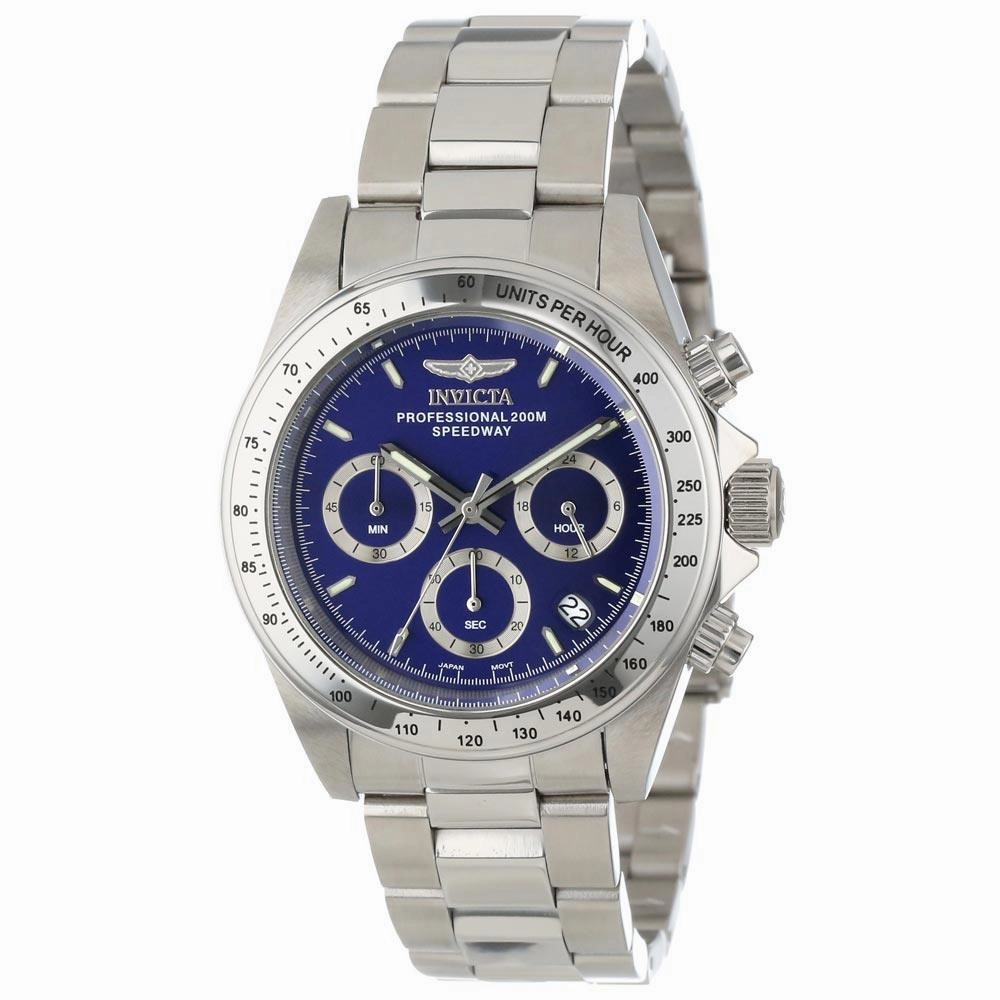 Invicta 14382 Men's Blue Dial Stainless Steel Speedway Chronograph
