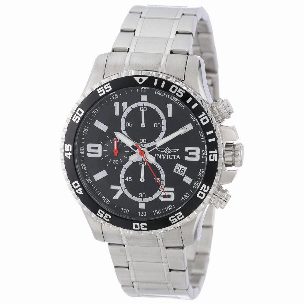 Invicta 14875 Men's Steel Bracelet Quartz Specialty Chrono Black Dial Date Watch