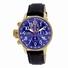 Invicta 1516 Men's Gold Blue Dial 1/10 Second Lefty Chronograph