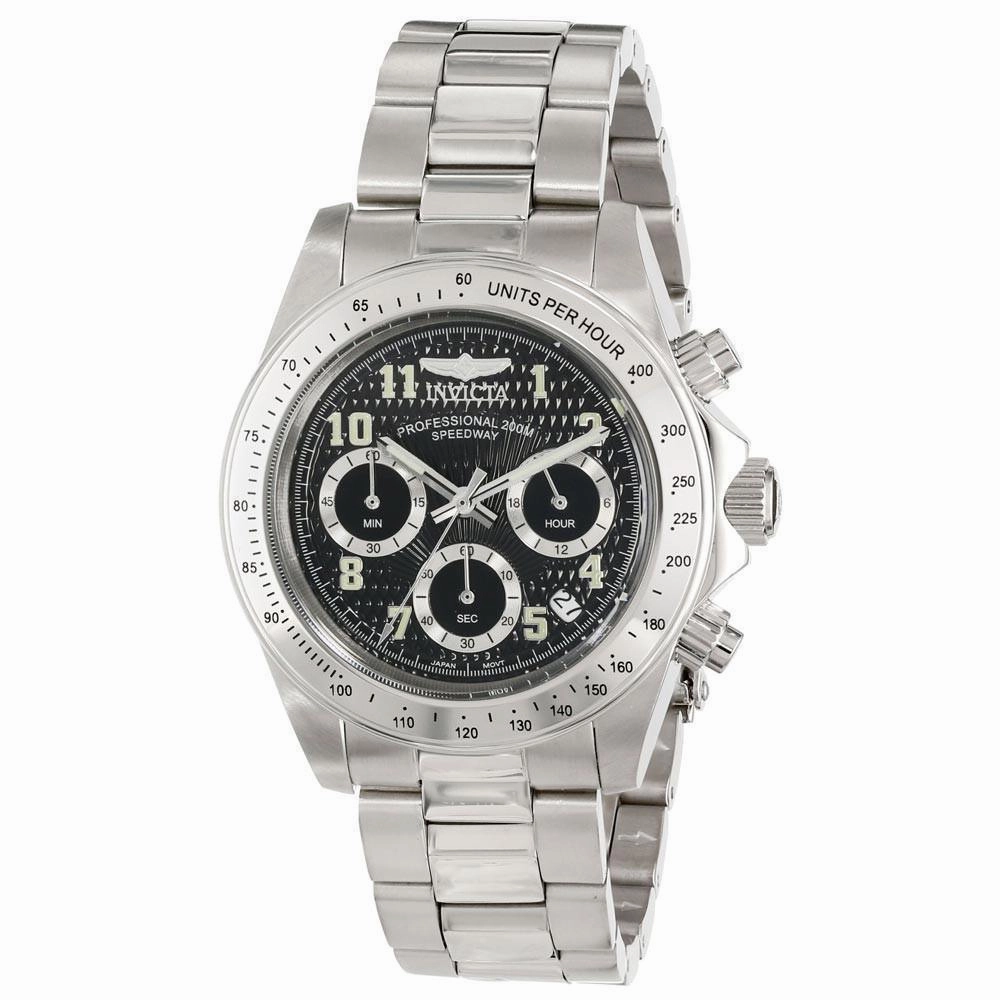 Invicta 17025 Men's Speedway Black Dial Steel Bracelet Chronograph Dive Watch