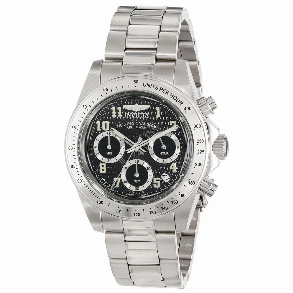 Invicta 17025 Men's Speedway Black Dial Steel Bracelet Chronograph Dive Watch