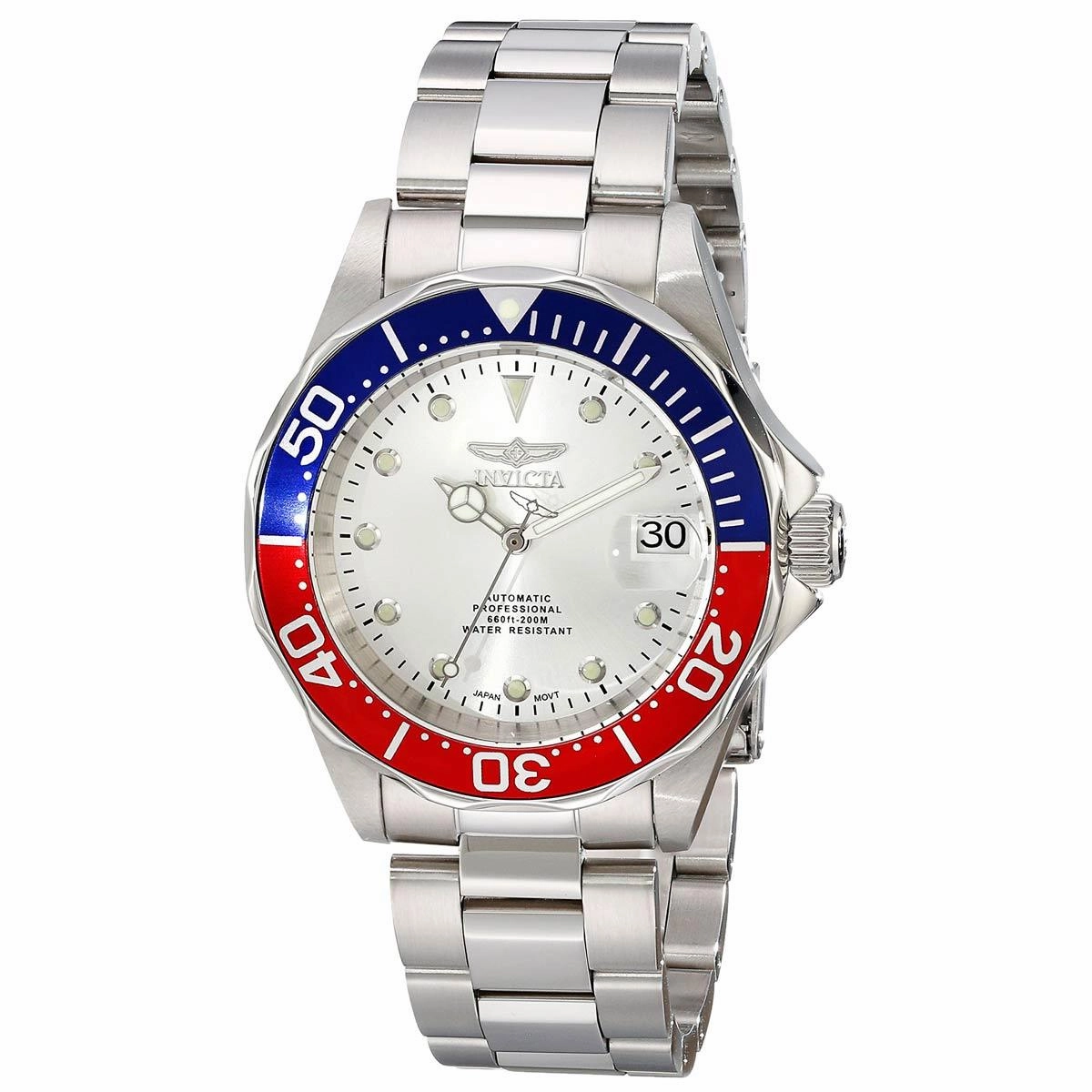 Invicta 17041 Men's Pro Diver Silver Dial Stainless Steel Bracelet Automatic Dive Watch