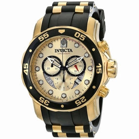 Invicta 17566 Men's Pro Diver Quartz Gold Tone Dial Chronograph Watch