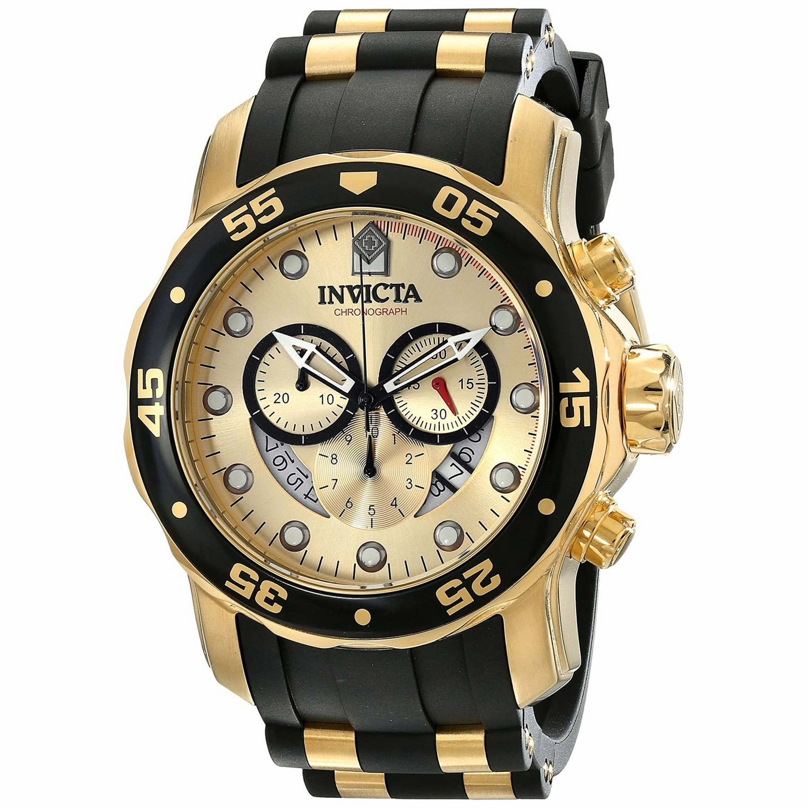 Invicta 17566 Men's Pro Diver Quartz Gold Tone Dial Chronograph Watch