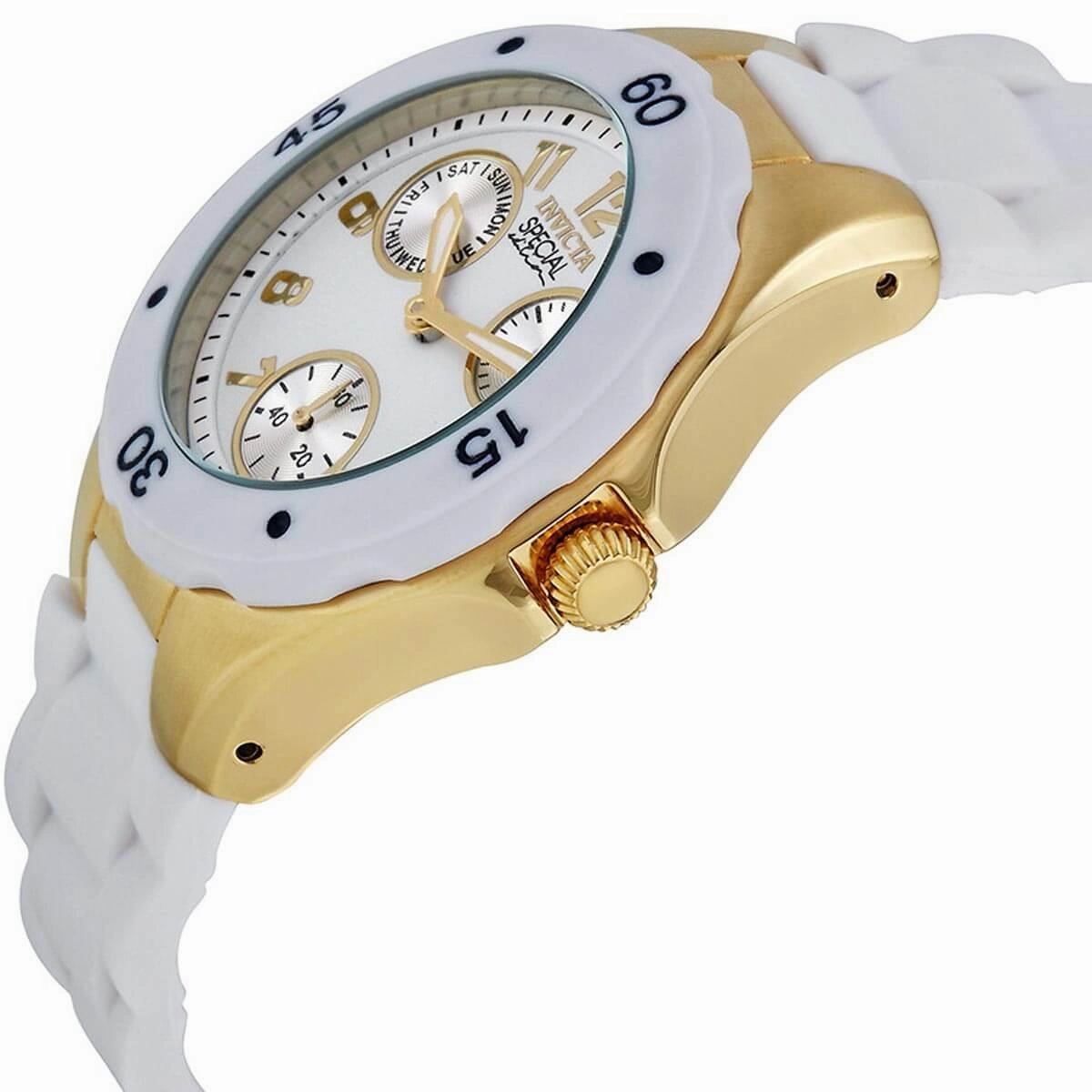 Invicta 18796 Women's Angel Quartz White Dial White Silicone Strap Watch