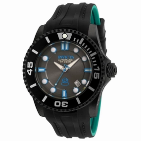 Invicta 20207 Men's Grand Diver Charcoal Dial Black & Teal Silicone Strap Automatic Dive Watch