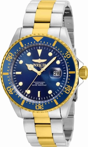 Invicta 22058 Men's Pro Diver Blue Dial Two Tone Bracelet Dive Watch