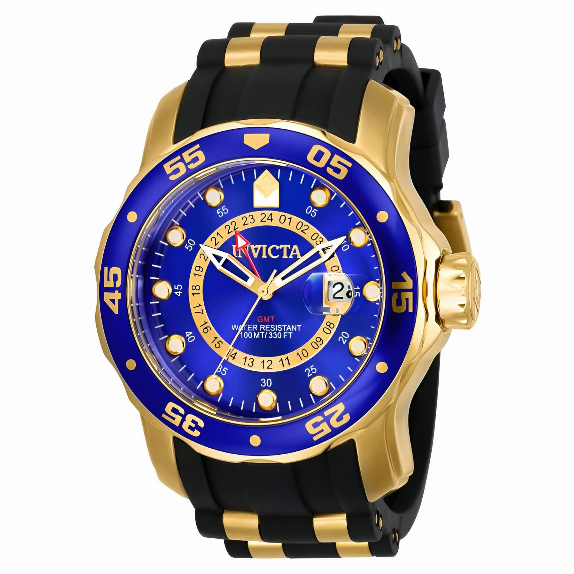 Invicta 6993 Men's Pro Diver GMT Blue Dial Black Rubber Strap Watch