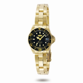 Invicta 8943 Women's Pro Diver Black Dial Gold Tone Watch