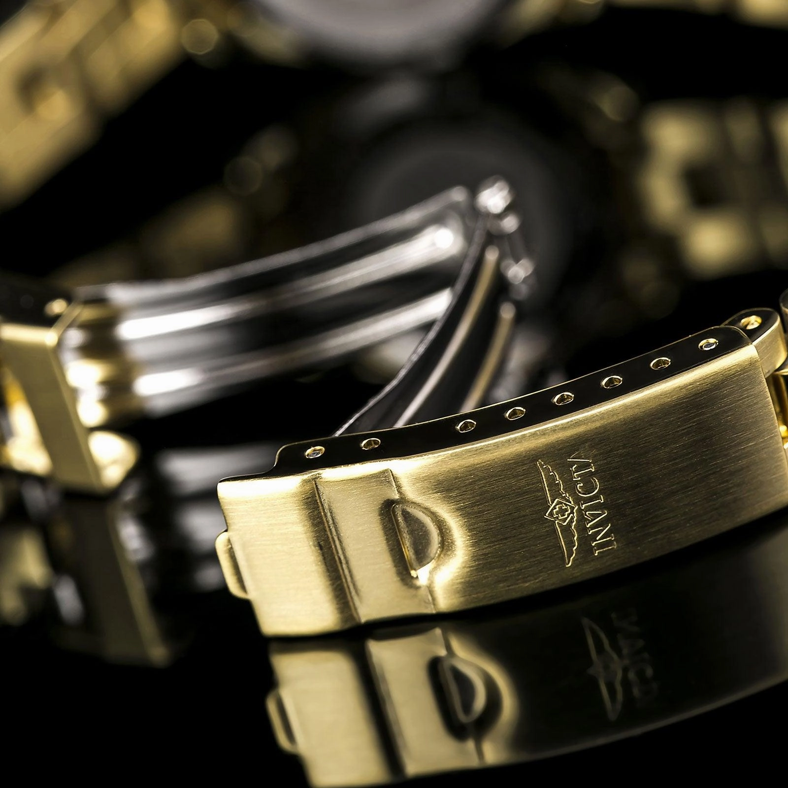 Invicta 8943 Women's Pro Diver Black Dial Gold Tone Watch