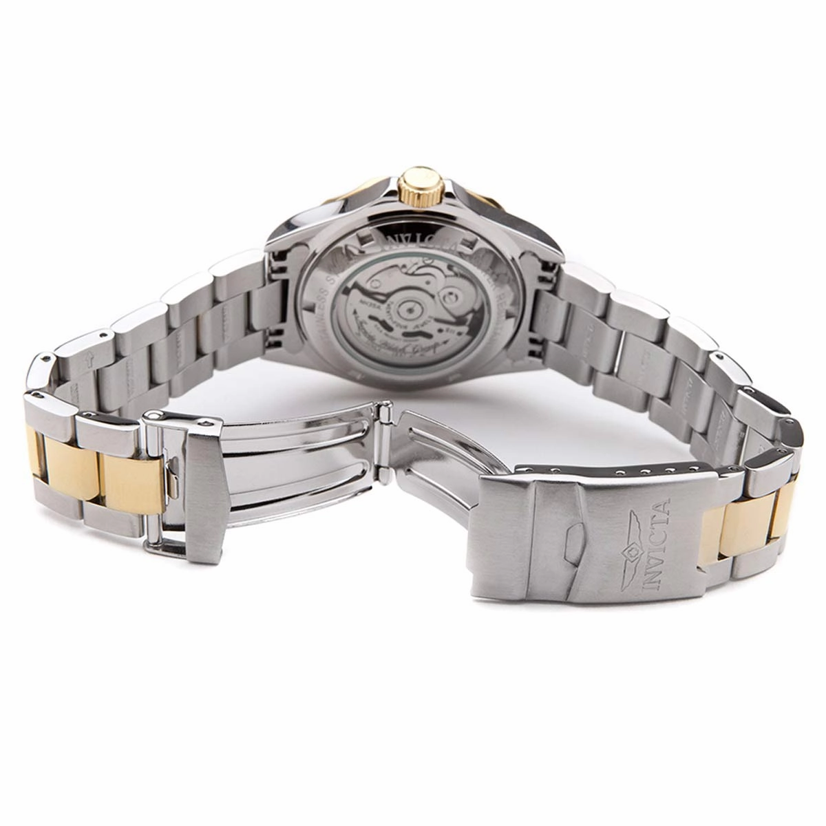 Invicta Men's Automatic Dive Watch - Pro Diver Black Dial Two Tone Bracelet | 17043