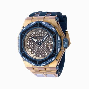 Invicta Men's Automatic Watch - Carbon Hawk Grey Dial Dual Time Zone Strap | 38913