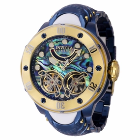 Invicta Men's Automatic Watch - Kraken Blue, White, Yellow Gold Bracelet | 39717