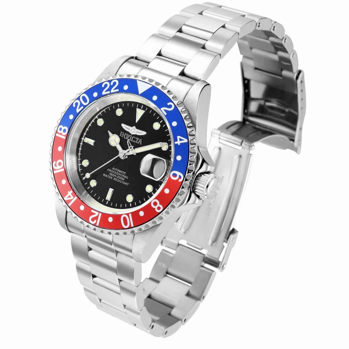 Invicta Men's Automatic Watch - Pro Diver Black Dial Red and Blue Bezel | 8926BRB