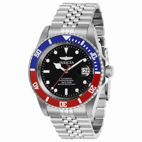 Invicta Men's Automatic Watch - Pro Diver Black Dial Silver Tone Bracelet | 29176