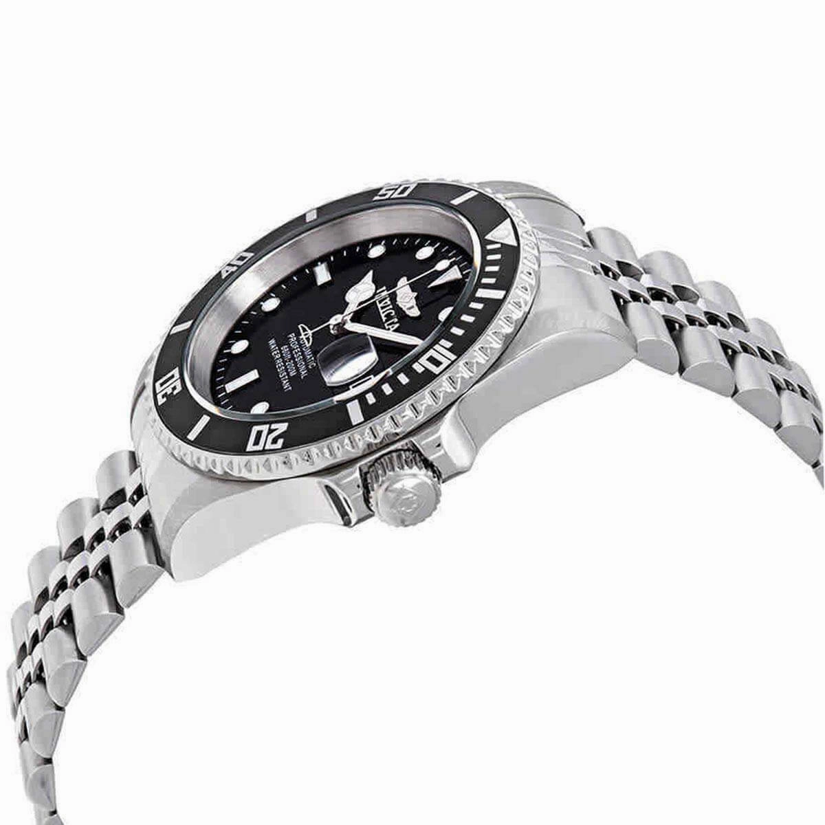 Invicta Men's Automatic Watch - Pro Diver Black Dial Stainless Steel Bracelet| 29178