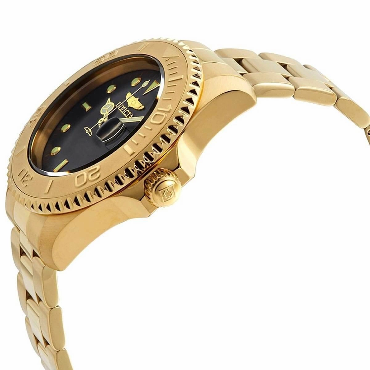 Invicta Men's Automatic Watch - Pro Diver Black Dial Yellow Gold Bracelet | 28952