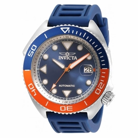 Invicta Men's Automatic Watch - Pro Diver Blue and Silver Dial Silicone Strap | 30424
