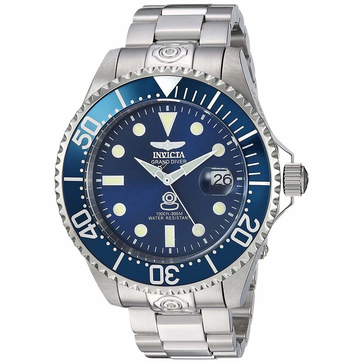 Invicta Men's Automatic Watch - Pro Diver Blue Dial Stainless Steel Bracelet | 24765