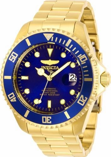 Invicta Men's Automatic Watch - Pro Diver Blue Dial Yellow Gold Bracelet | 28949