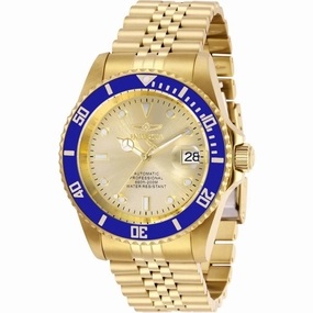Invicta Men's Automatic Watch - Pro Diver Champagne Dial Yellow Gold Bracelet | 29185
