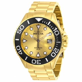 Invicta Men's Automatic Watch - Pro Diver Gold Dial Yellow Gold Bracelet Dive | 28760