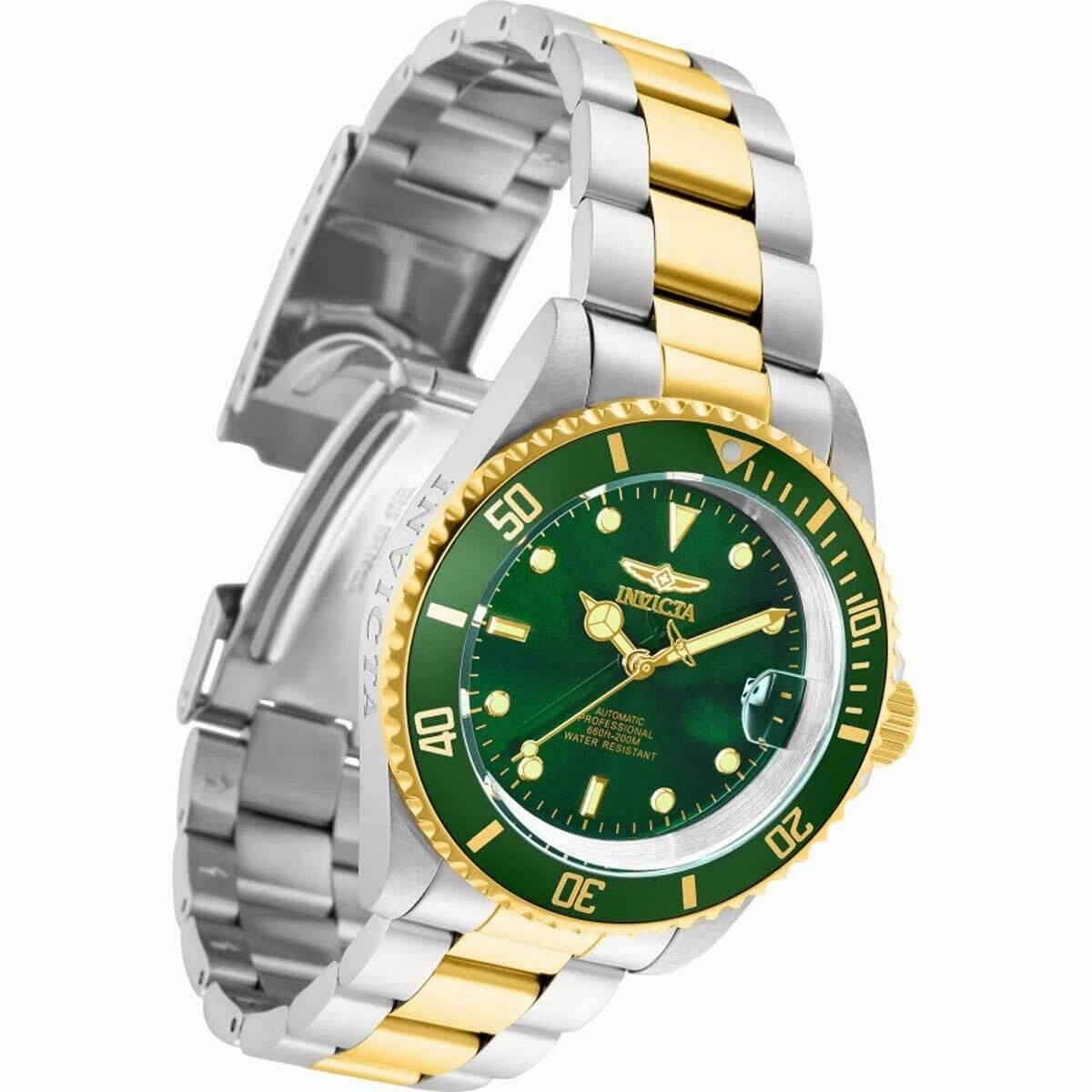 Invicta Men's Automatic Watch - Pro Diver Green Dial Bracelet Date Display | 35700