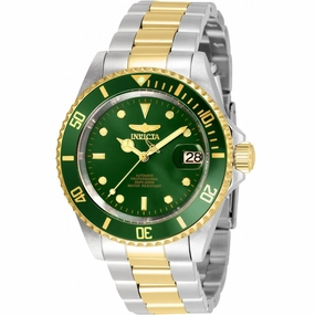 Invicta Men's Automatic Watch - Pro Diver Green Dial Bracelet Date Display | 35700
